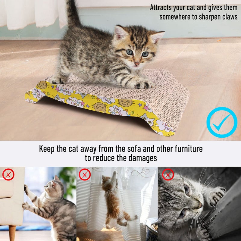 PrimePets Cat Scratching Board, 2 Pack Cat Scratcher Cardboard, Cat Scratch Pad for Indoor Cats, Cat Scratcher Couch Lounge Sofa Bed, Reversible Corrugated, Catnip Included - Image 5